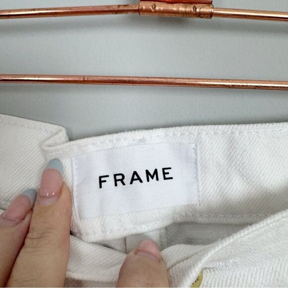 FRAME | NEW Le Garçon White Distressed Denim Jeans Women’s Size 26 - Picture 8 of 12